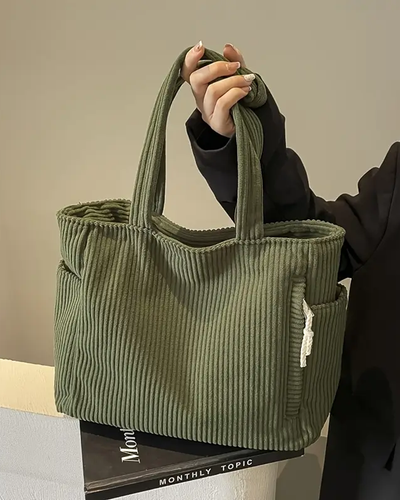 Tilda | Geribbelde draagtas met koorddetail