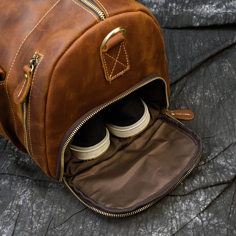 Retro reistas van leer